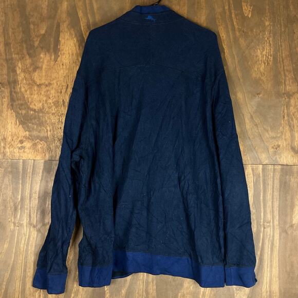 Tommy Bahama Mens Jacket Blue Full Zip Knit Long Sleeve Pima Cotton Blend XXL - Picture 10 of 12